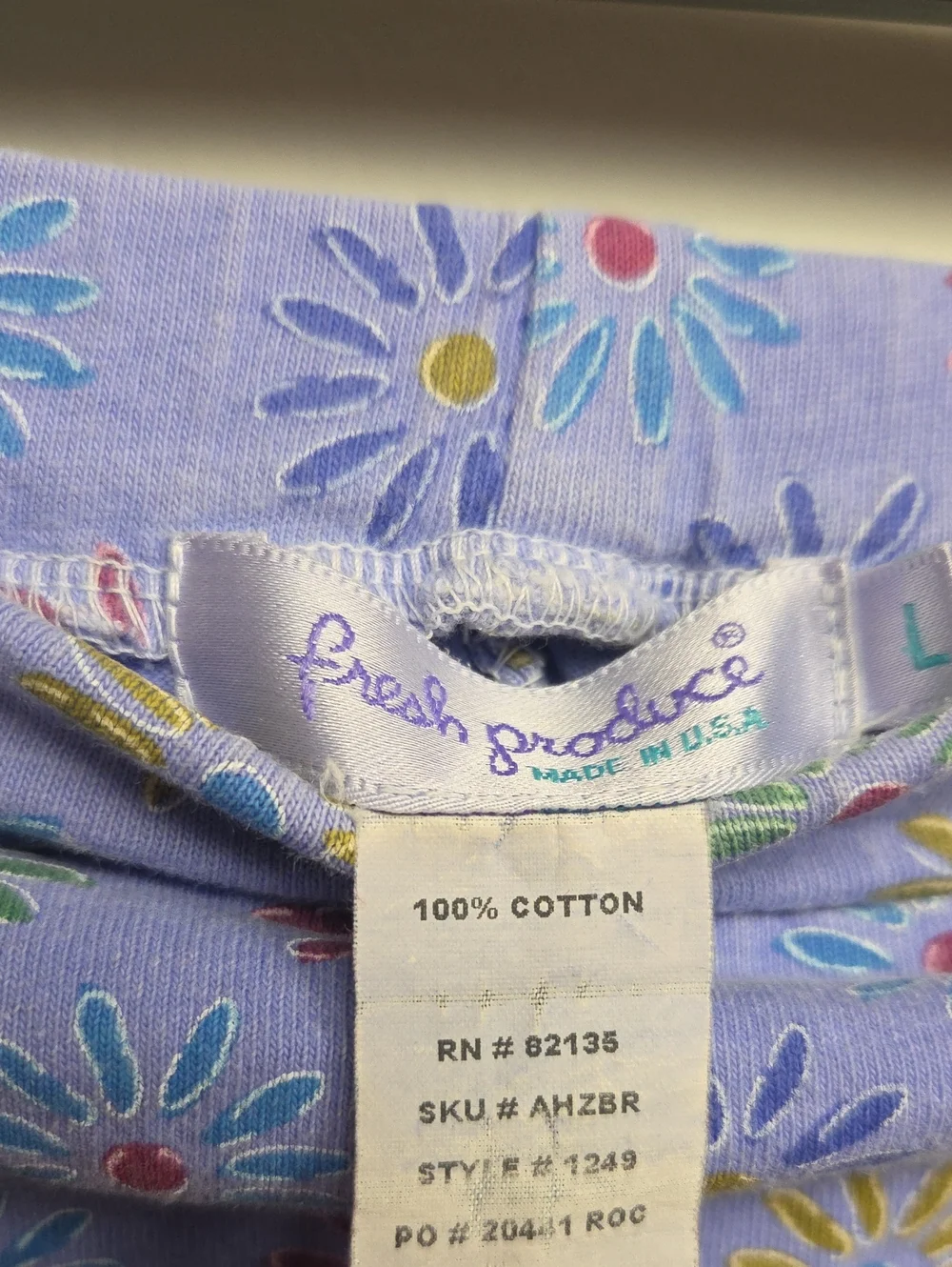 Vintage Y2K 90s Fresh Produce Lavender Daisy Floral PullOn Skirt USA Made Cotton